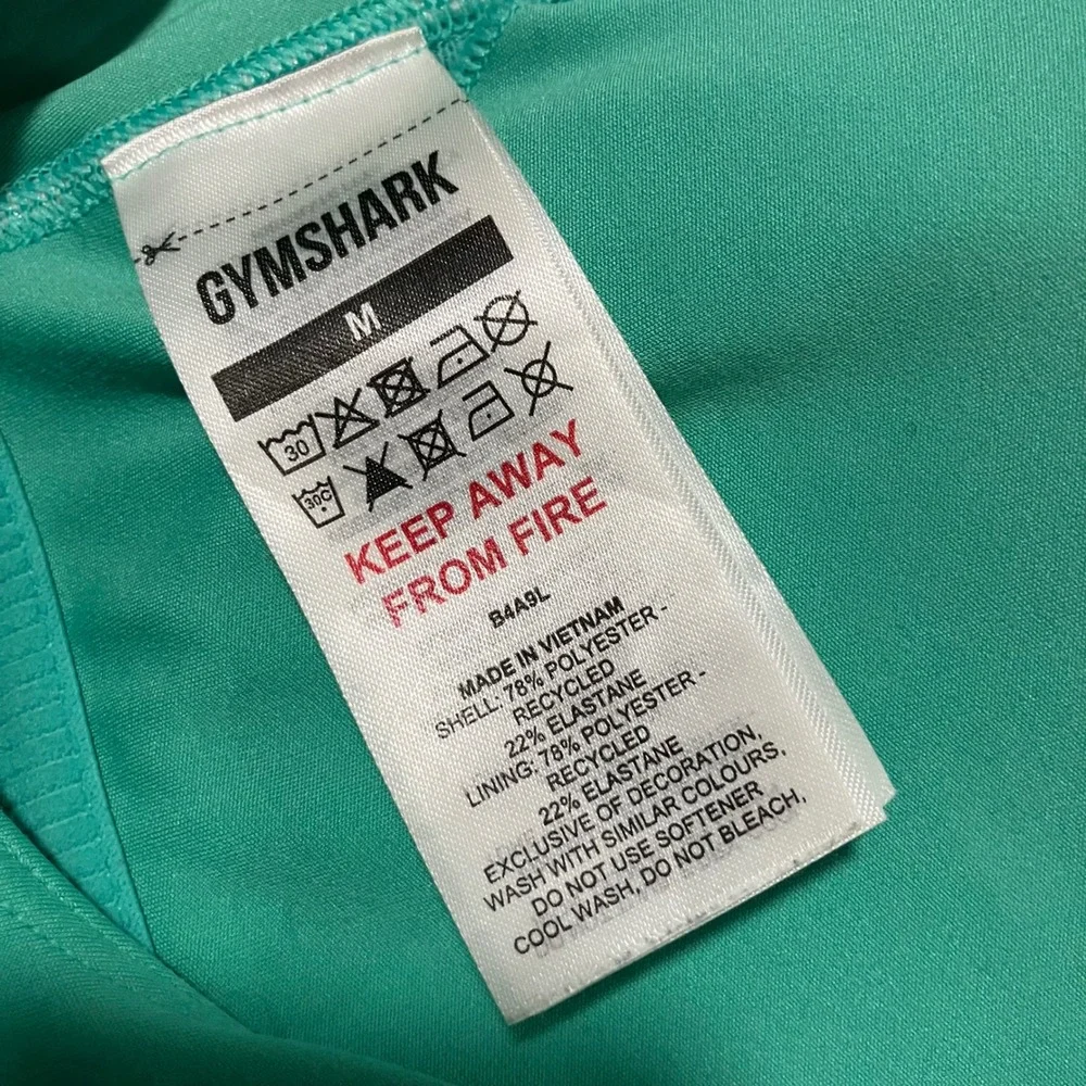 Gymshark Longline Sports Bra Women's Size Medium Tropic Green Square Neck